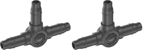 Gardena Micro-Drip-System Raccordo a T 4,6 mm (3/16 pollici): per diramare tubi di derivazione e gocciolamento, installazione senza nodi con la tecnica di collegamento Easy & Flexible (13211-20)