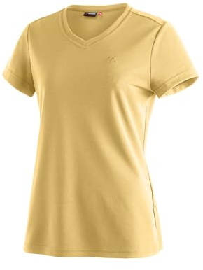 Maier Sports Damen Trudy T-Shirt Funktionsshirt Outdoor-Shirt | Atmungsaktives Piqué Basic Shirt mit V-Ausschnitt für Wandern, Gym & Freizeit, Perfekt für den Sommer