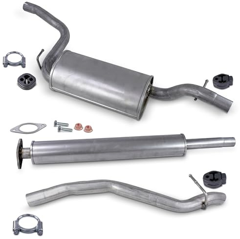 BESTPRICE ATP Schalldämpfer Set inkl. Endschalldämpfer + Mittelschalldämpfer +