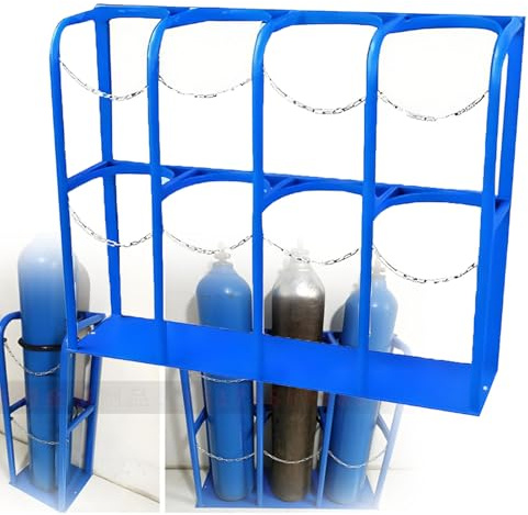 Support de réservoir d'oxygène, étagère fixe robuste pour bouteilles de gaz avec chaîne de sécurité et vis, idéal pour le rangement d'atelier et de camping-car