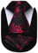 HISDERN Ensemble cravate et mouchoir à motif cachemire fleuri extra long pour homme