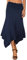 DJT Damen Elastisch Plissierte Taille Elegant Rock A-Linie Faltenrock Midi Rock mit Taschentuch Saum Dunkelblau S