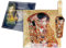 CARMANI - Carré verre Gâteau Set avec 'Le Baiser' de Gustav Klimt 25x25cm