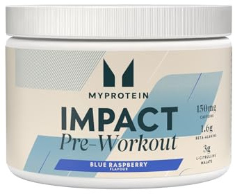 Myprotein Impact Pre‑Workout – Energy, Focus & Performance Formula with Caffeine, Citrulline & Beta-Alanine | Blue Raspberry – 250 g - 21 Servings | Boosts Training Drive & Workout Intensity