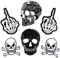 i-Patch - Patches - 0094 - Totenkopf - Live Free - Acht - Würfel - Flicken - Aufnäher - Sticker - Badges - Bügelbild - Aufbügler - Iron-on - Applikation - zum aufbügeln - Skelett - Skull