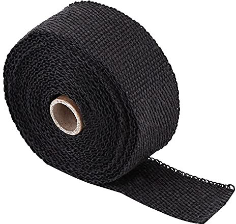 10M Rollo de Cinta Anticalorica para Tubo de Escape de Moto con 10 Bridas (Negro)