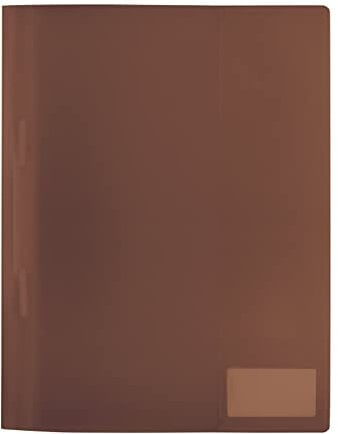 HERMA 19496 Schnellhefter A4 Transluzent Braun, 3 Stück, Sichthefter aus Kunststoff mit Beschriftungsetikett, Einstecktasche & Metallheftzunge, stabiles Plastik Schnellhefter Set für Schule & Büro