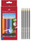 Faber-Castell Radierbare Buntstifte mit Gummitip, 12er Kartonetui + 5 Bleistifte (HB, 2B, B, H, 2H)