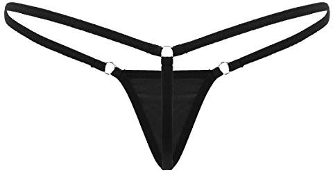 Alvivi Bas De Maillot De Bain Micro Bikini Femme Bas De Bikini Triangle Classique String Sexy Ficelle Slip De Plage Taille Basse Noir Taille Unique