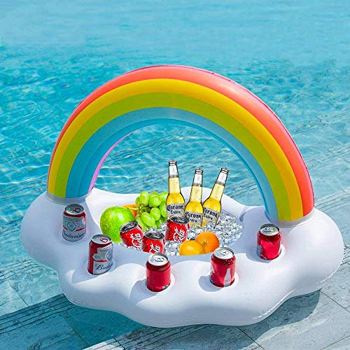 Out of the blue Aufblasbarer Getränkehalter, Regenbogen, ca. 85 x 50 cm