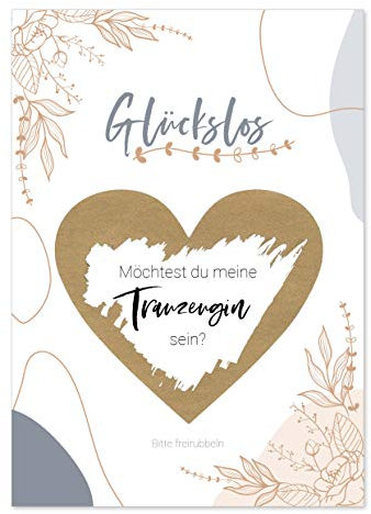 Largiri Glückslos Rubbelkarte Goldherz Möchtest du meine Trauzeugin sein? - Trauzeugin fragen mit Rubbellosen (Trauzeugin)