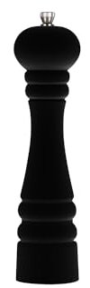 FLORINA Molinillo (24 cm) I de Sal y Pimienta de Madera de Haya I Mecanismo de Molienda de Acero Inoxidable I de Diseño Clásico I Grande Manual y Sin Rellenar I Color: Negro