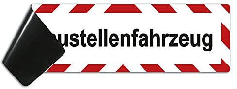 XXL Baustellenfahrzeug als Magnetfolie 45 x 15 Magnetschild Warntafel für Baustellenfahrzeuge Auto magnetisch Hinweiszeichen mit UV Schutz von STROBO