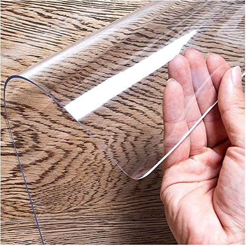 1mm Transparente PVC Folie Schutzfolie Tischdecke für den Kontakt mit Lebensmitteln wasserdicht, ölbeständig, rutschfest, Kratzfest, pflegeleicht 90x185cm