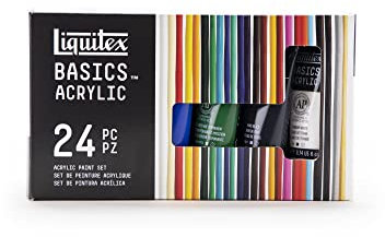Liquitex 3699397 Basics Acrylfarben Set – 24 x 22ml Tuben, lichtechte Künstler-Acrylfarben, mittlere Viskosität, brillante Farben, ideal für Acrylmalerei, Leinwand & Bastelprojekte