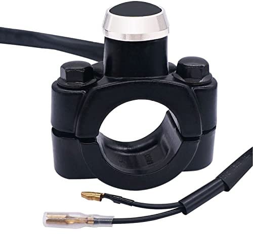Greluma 1 Pz 12V Interruttore a pressione sul manubrio del motociclo Arresto motore inizio Kill Interruttore 22mm (7/8 ) con piastra di montaggio per ATV, Dirt Pit Bike, Scooter, Quad