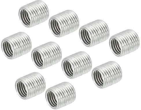 sourcing map Inserti per dadi riduttori filettati M10 x 1 mm maschio a M8 x 1 mm femmina Adattatori 10 mm Lunghi Raccordo manicotto di conversione riduttore, confezione da 10