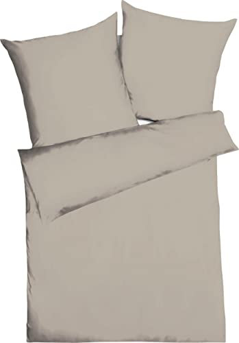 Kaeppel Mako Satin Bettwäsche Uni Cappuccino 1 x 80x80 + 1 x 155x220 cm