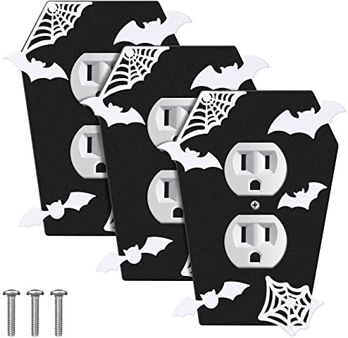 Peryiter Lichtschalterabdeckung im Gothic-Stil, Sarg, Wandplatte, Gothic, Halloween, Dekor, Schalterabdeckung, Sarg-Steckdose, Gothic, Fledermaus, Wandplatte, Steckdosenzubehör für Schlafzimmer