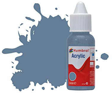Humbrol Acrylic Paint No.157 Azure Blue Matt dropper bottle,14ml