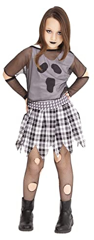 Rubies Punky Ghost Kostüm für Mädchen mit T-Shirt, Überzug T-Shirt, Handschuhe, Gürtel, Rock und Strumpfhosen, Original Halloween, Karneval und Weihnachten