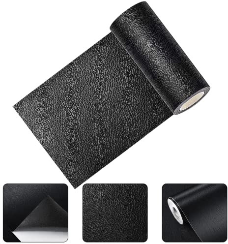 YushengTai Kunstleder Selbstklebend Kunstleder Reparaturset - Lederflicken Selbstklebend 20 * 150cm, Leder Reparatur Set Schwarz, Kunstleder Reparatur für Sofas, Autositze, Bürostühle, Jacken