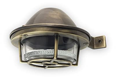 KsH and Co Vetro Trasparente Ottone Ossidato Avgerinos Oblò Circolare Angolare in Ottone Pressofuso con Griglia Orientata