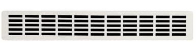 Griglia di Ventilazione in Alluminio per Piano di Lavoro Della Cucina Verniciata a Polvere in Bianco RAL 9016, Griglia di Ventilazione Termica con Zoccolo in Alluminio 44 x 7 cm.
