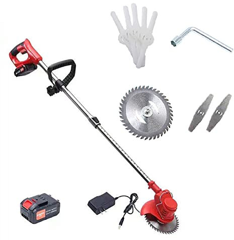 Akku-Trimmer, 3 Arten Klingen-Handrasenmäher 24 V Elektrischer Kleiner tragbarer Trimmer Verstellbarer Maschinenkopf Rasen-Garten-Jäter