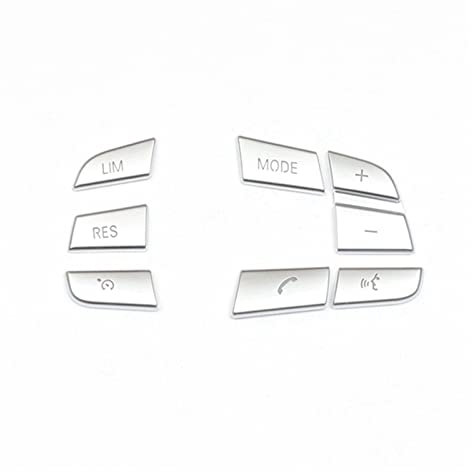 BENSOI 7 STÜCKE Auto Lenkrad Taste Schalter Abdeckung Trim Kompatibel mit BMW 1 2 3 4 5 7 Serie GT3 GT5 X3 X5 X6 F10 F20 F30 E70 (Low Match)