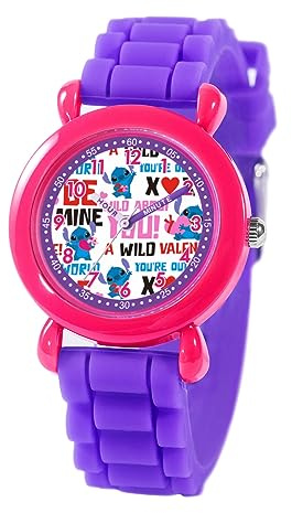 Disney Mädchen Analog Japanisches Quarzwerk Uhr mit Silikon Armband WDS001343