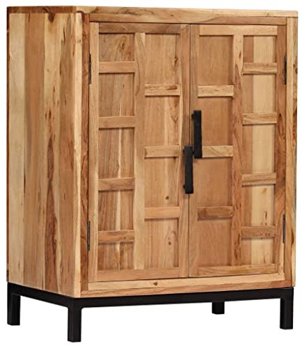 SKM Sideboard Massivholz Akazie 60x35x76 cm Braun, Weight: 29.78 kg, 246135