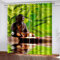 COOBAA 3D Grüner Buddha-Zen Druck Muster Ösenvorhang, Gardinen Wohnzimmer Modern Hoch 160X150Cm Thermo Vorhänge Gegen Hitze, Raumteiler Vorhang Für Flur Rauschminderung Dekorativ