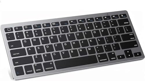 Wireless Bluetooth Keyboard Small Slim Keyboard with 2.4G USB Connectivity, Multi Device Quiet Portable Keyboard for iPad/iPad Mini/Tablet/PC/Laptop/Android