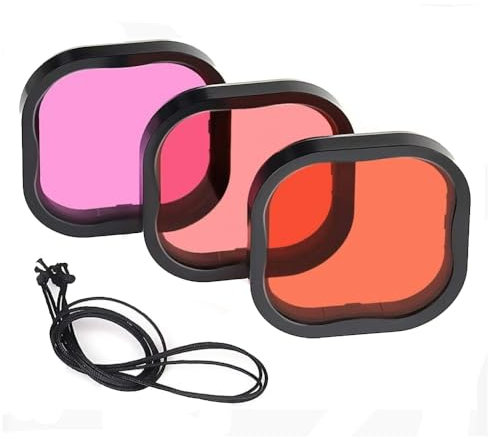 Monzi - 3er-Pack Tauchfilter Filter kompatibel mit wasserdichtem original Gehäuse für Go Pro Hero 12 11 10 Hero Black, verbessern die Farben für Verschiedene Unterwasser-Videofotografie
