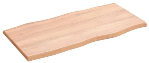 TJROO Tischplatte Hellbraun 80x40x2 cm Massives Eichenholz Möbelplatten Deckplatte Holzplatten Schreibtischplatten Esstiach Esstisch Holz Tischplatten Tabletop Esstischplatte