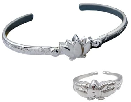 Xinchangda Frieren: Beyond Journey's End Silver Bracelet/Ring 2pcs Anime Peripheral Himmel/Fern/Frieren Cosplay Accessories Bracelet Personality Birthday Gifts
