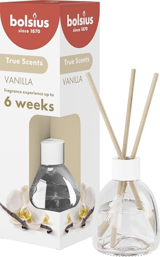 Bolsius True Scents - Duftstäbchen Raumduft Diffuser - Vanille - 1 Stk. - 60 ml - bis zu 6 Wochen - Haus Parfüm - mit Natürlichen Extrakten