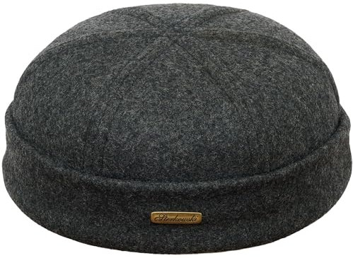 Sterkowski Docker Mütze | Wolle Beanie Kappe für Herren und Frauen | Docker Cap Leon der Profi Beanie Herren Fahrrad Mütze Kapitänsmütze Herren Wintermütze Herren Outdoor Hut 59 cm Dunkelgrau