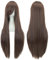 IMISSU 80 cm langes glattes Naturhaar Cosplay Perücken mit Pony Bunt Halloween Kostüm Party Perücke Haarverlängerungen (Dunkelbraun)