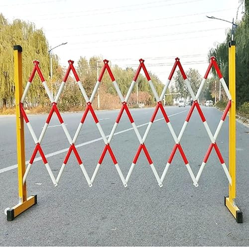 DRYIC Erweiterbare Metallbarrikade, tragbare teleskopische Verkehrsbarriere, verstellbare Verkehrsbarrieren für überfüllte Orte, Einfahrten für Baustellen (1.2 * 2.5M)