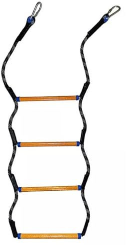 VOBOR Scaletta per Barca 4 Gradini, Scaletta Corda Barca Facile da usare Ampia applicazione, Scala Di Corda Per Barca Pieghevole Per Barca con ganci Per Barca