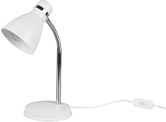 lightling Tischlampe Harley, mit Schnurschalter, fllexibel verstellbar, IP20 Indoor, exkl. 1 x E27 max. 10W, Breite 14 cm, Höhe 33 cm, Metall, weiß matt