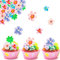 Catelves Tortendeko Blumen Essbar,32 Stück Essbare Blumen für Torte,Esspapier Tortendeko,Blumen Deko Torte,Blumen Kuchendeko,Blumen Cupcake Deko,Blumen Muffin Deko Essbar für Geburtstag Hochzeit