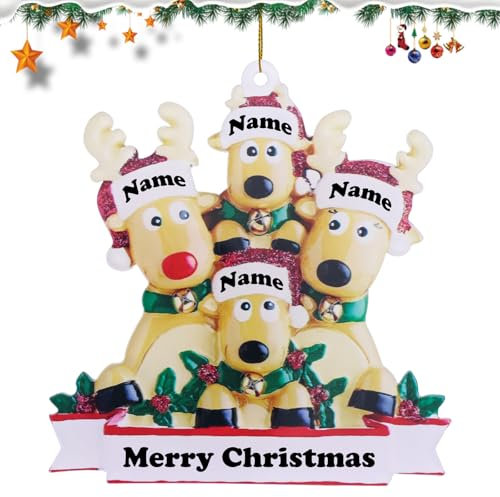 SPHERETRON Personalisierte Weihnachten Elch Ornament Weihnachtsbaum Anhänger Elch Weihnachtsanhänger Weihnachtskugeln mit Namen Weihnachtsbaum Anhänger für Weihnachtsbaum Heimdekoration