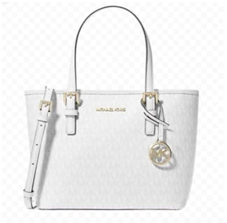 Michael Kors XS Carry All Jet Set Travel Damen Tragetasche, Optisches Weiß, X-Small
