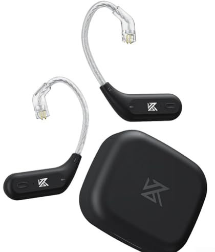 Cable de actualización inalámbrico chapado en plata para KZ AZ09, compatible con ganchos de oreja de rango de 15 m (negro y C)