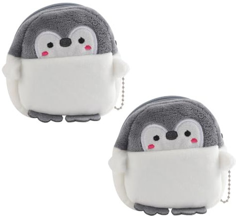WeddHuis 2 Pièces Mini Porte Monnaie,Mignon Petit Pochette avec Fermeture Éclair,Coin Porte-monnaie Enfant,Animaux Portefeuilles,Premium Plush,Quality Material,Foldable,Weather Protection