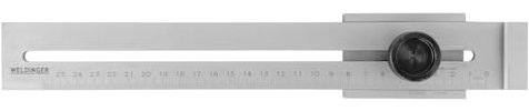 WELDINGER Edelstahl-Streichmaß 0-250 mm mit Feststellschraube aus Metall