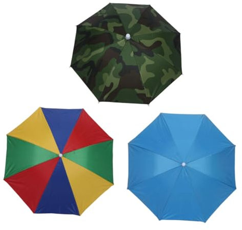 LIFKOME 3stücke Wasserdichter Outdoor Regenschirm Hut Mit Uv-Schutz Verstellbare Sonnenhut-Alternative Für Camping Angeln Gartenarbeit Und Freizeitaktivitäten Camouflage Und